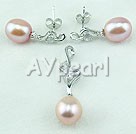 925 sterling silver pearl set