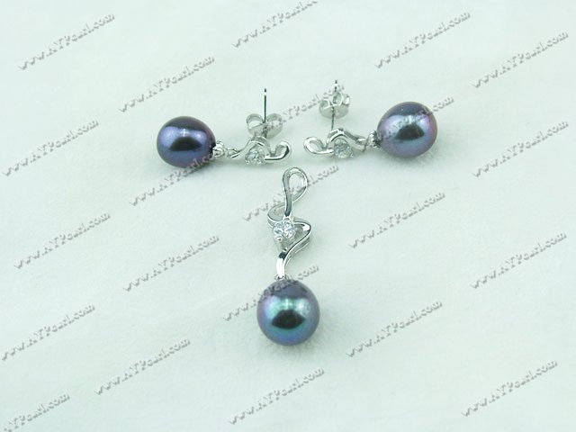 925 Sterling Silver Pearl Set