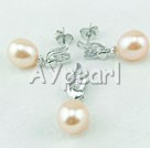 925 sterling silver pearl set