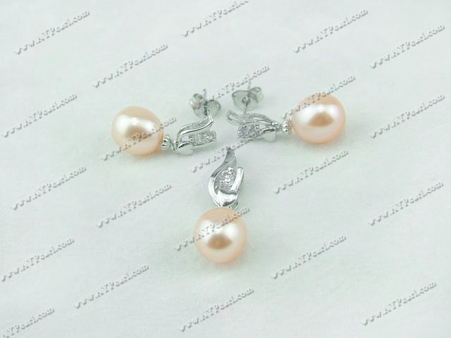 925 Sterling Silver Pearl Set