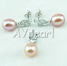 925 sterling silver pearl set