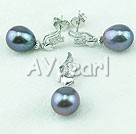 925 sterling silver pearl set