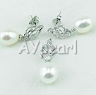 925 sterling silver pearl set