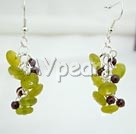 Wholesale Gemstone Earrings-garnet peridot jade earring