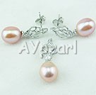 925 sterling silver pearl set