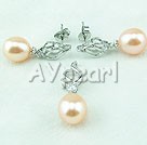 925 sterling silver pearl set