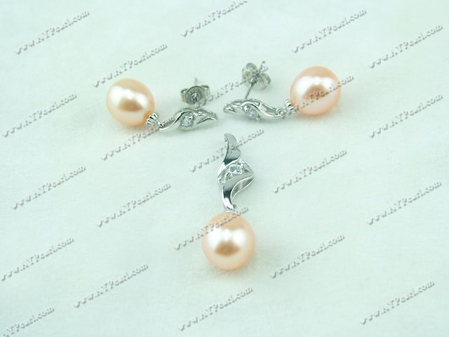 925 sterling silver pearl set