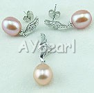 925 sterling silver pearl set