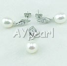 925 sterling silver pearl set