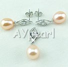 925 sterling silver pearl set