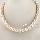 dazzling A grade 16.5inches 12-13mm white round pearl necklace
