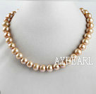 admirably 15.7 inches 11-13mm gold color round pearl necklace