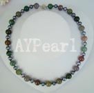 Indian Agate black pearl necklace