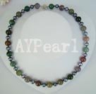 Agate indienne collier de perles noires