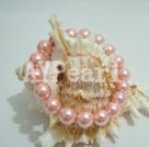 -pink seashell bead bracelet