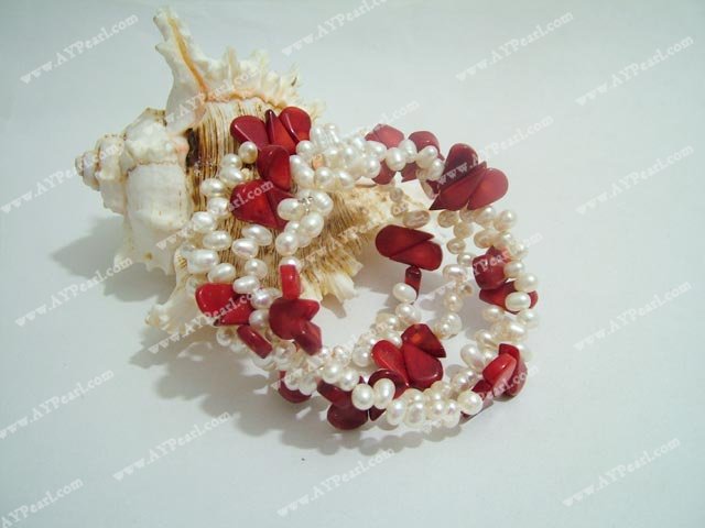 Wholesale Coral Jewelry-Pearl Coral Bracelet