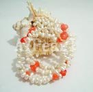 Pearl Coral flori brăţară