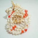 Pearl Coral Flower Bracelet