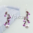 Wholesale earring-Seashell Bead Garnet Earring