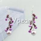 Wholesale Gemstone Earrings-Seashell Bead Garnet Earring