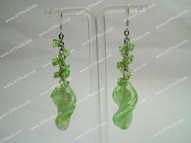 crystal and coloured glaze earring