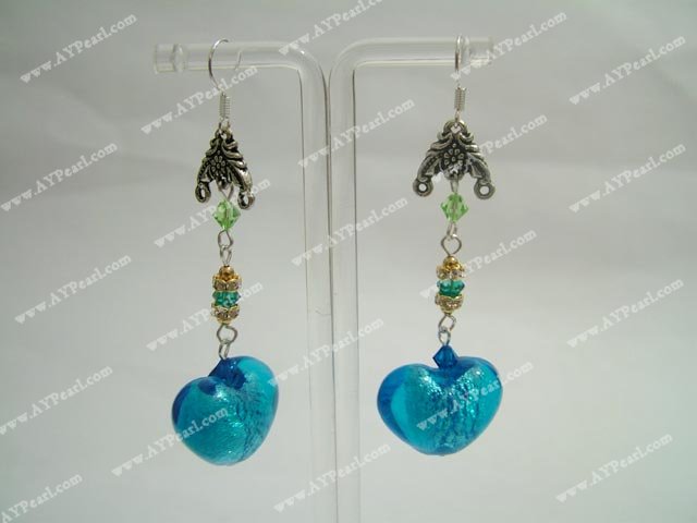 crystal and coloured glaze earring