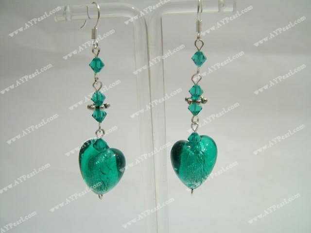 crystal and coloured glaze earring