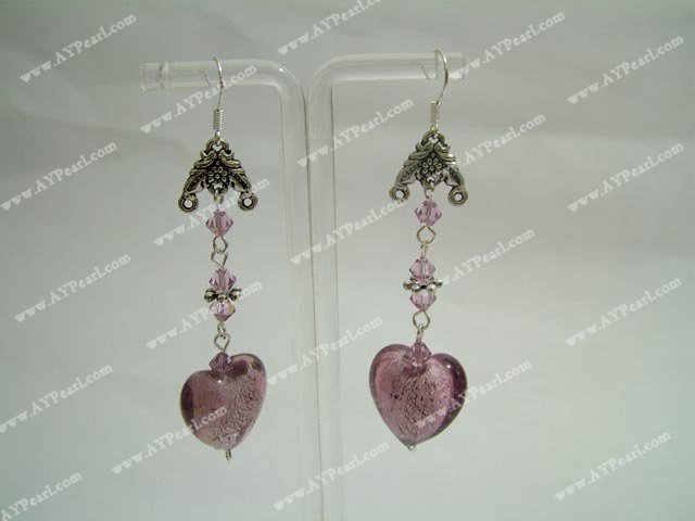 crystal and coloured glaze earring