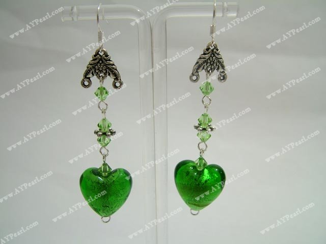 crystal and coloured glaze earring