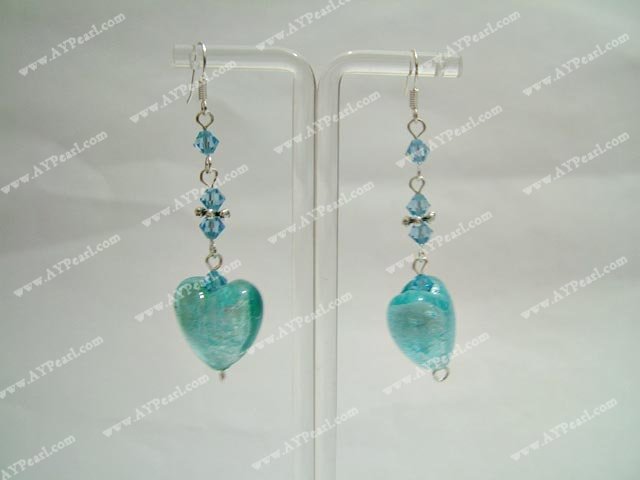 crystal and coloured glaze earring