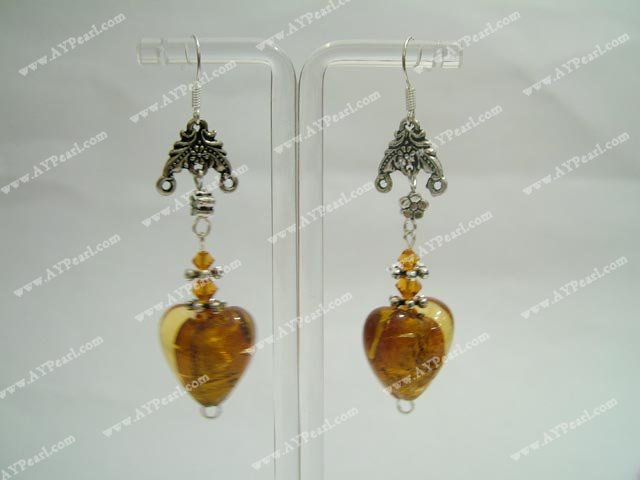 crystal and coloured glaze earring