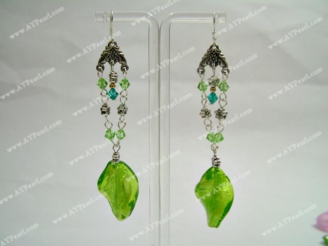 crystal and coloured glaze earring