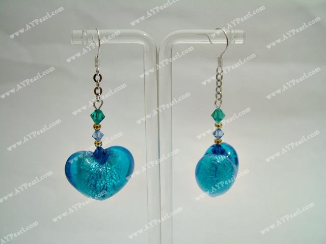 crystal and coloured glaze earring