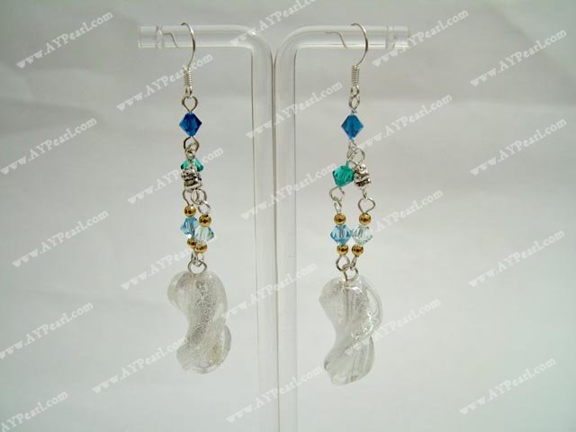 crystal and coloured glaze earring