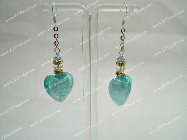 crystal and coloured glaze earring