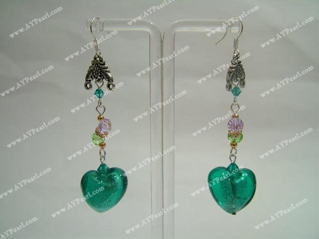 crystal and coloured glaze earring