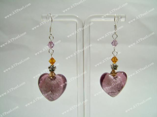 crystal and coloured glaze earring