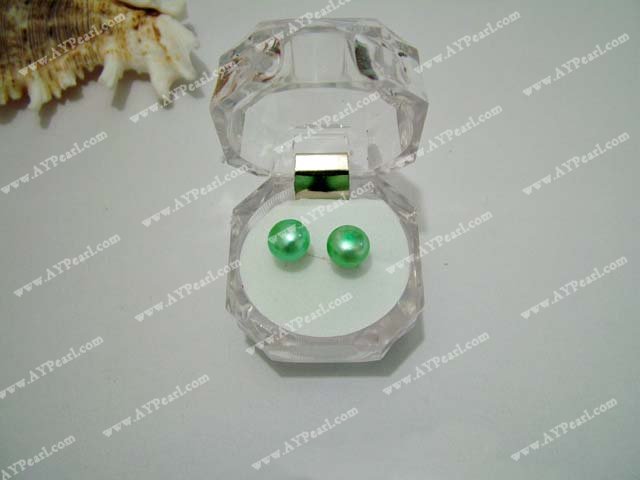 green pearl stud