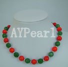 Wholesale Gemstone Necklace-coral jade necklace