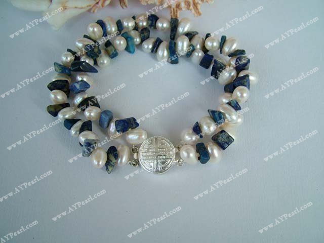 pearl lapis lazuli bracelet
