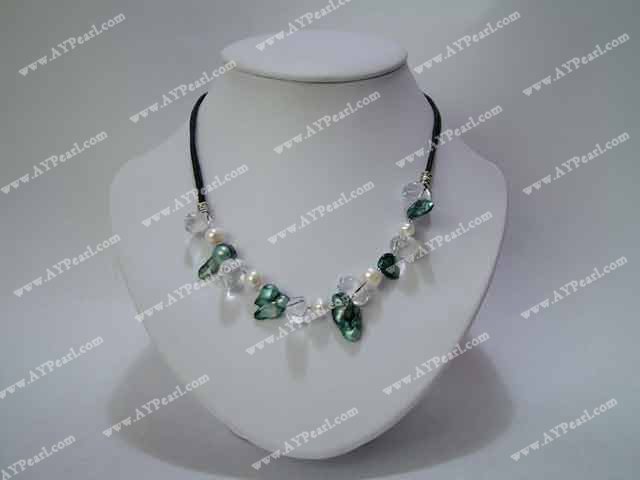 pearl crystal necklace