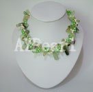 Wholesale pearl Green rutilated quartz necklace