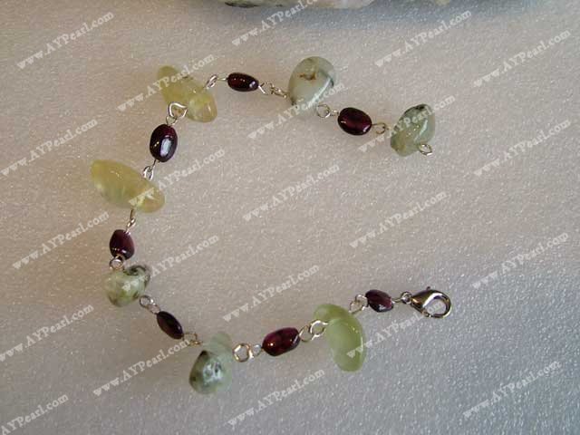 Green rutilated quartz bracelet