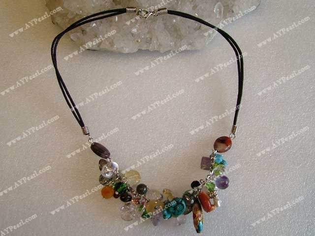 various stone necklace