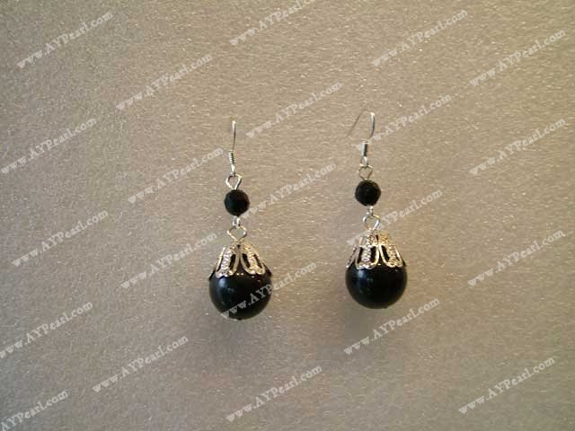 Black agate earring