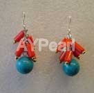 coral turquoise earring