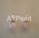 Wholesale Gemstone Earrings-Rose quartz earring