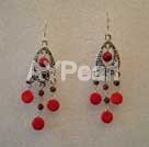 garnet coral earring