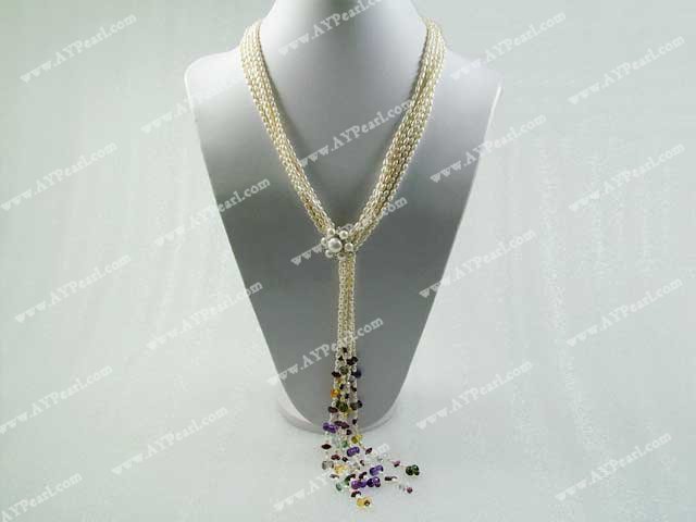 pearl crystal necklace