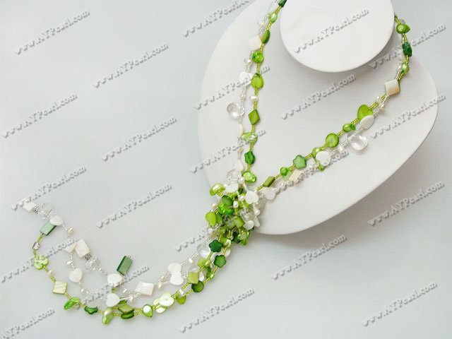 collier de perles de cristal shell